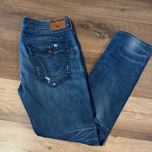 True Religion Men's Blue Straight Jeans